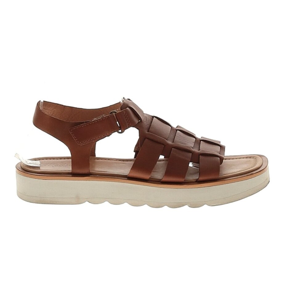 Madewell Brown Leather Platform Gladiator Sandals Size 9.5